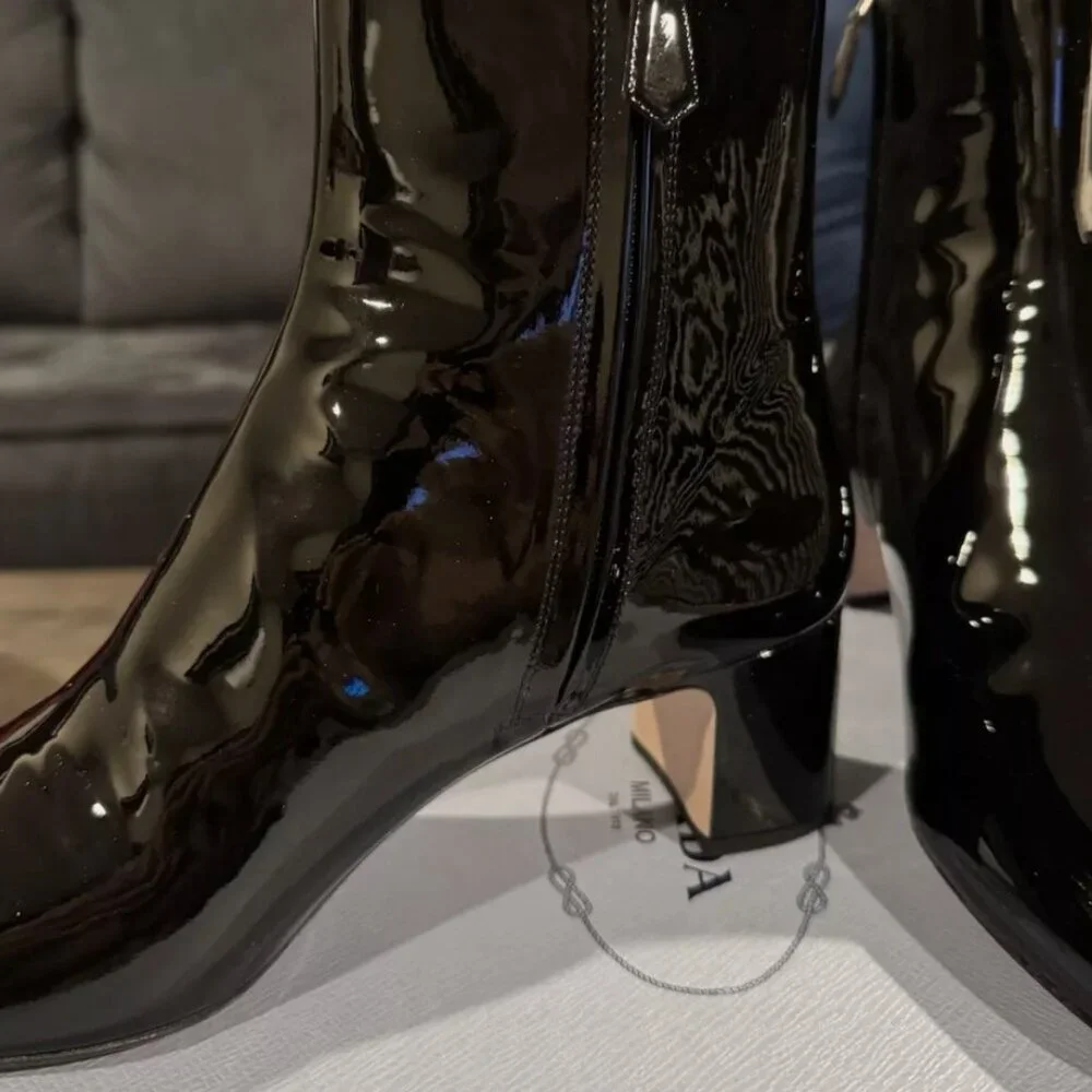 Prada Patent Leather Booties Size 38 - Picture 2 of 5